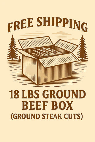 FREE SHIPPING: 18 lbs Ground Beef Box (ground steak cuts)