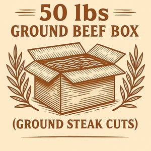 Free Shipping: 50 lbs Ground Beef Box (ground steak cuts)